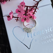 Ashes into Silver Sunflower Ring Flat Band