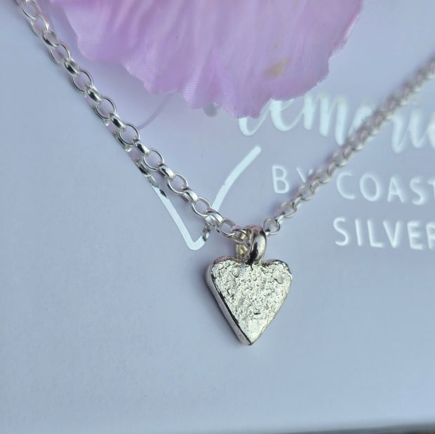 Ashes into Silver My Heart Belcher Necklace