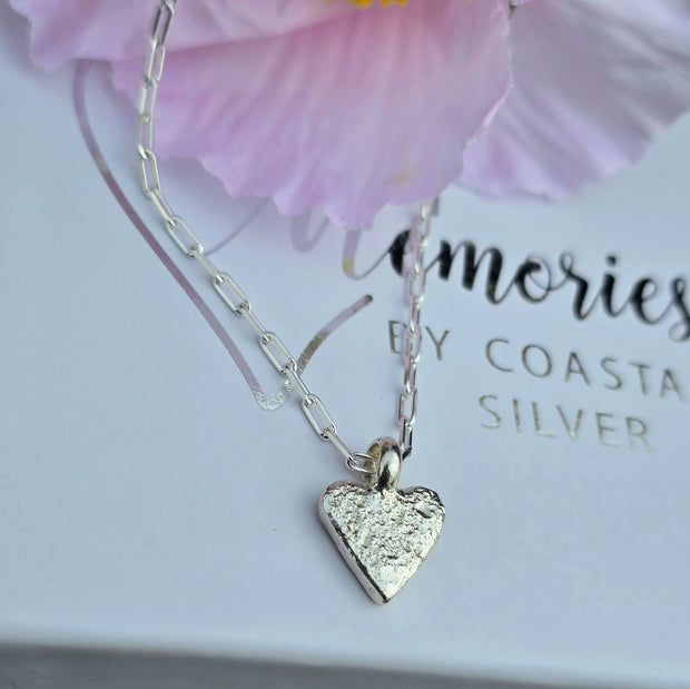 Ashes into Silver My Heart Long Link Necklace