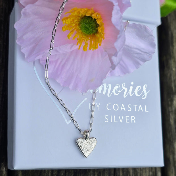 Ashes into Silver My Heart Long Link Necklace
