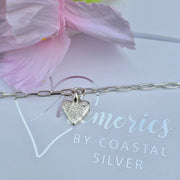 Ashes into Silver My Heart Long Link Bracelet