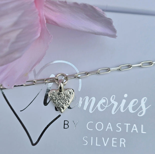 Ashes into Silver My Heart Long Link Bracelet