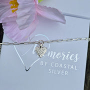 Ashes into Silver My Heart Long Link Bracelet