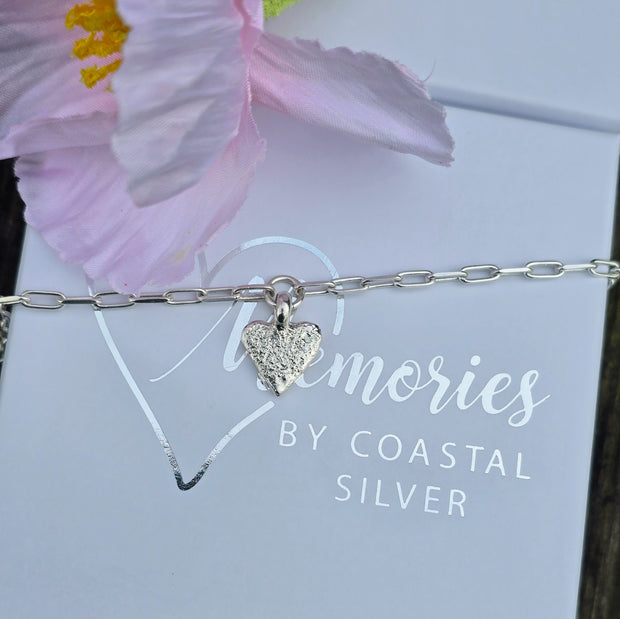 Ashes into Silver My Heart Long Link Bracelet