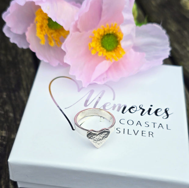 Ashes into Silver My Heart Ring Flat Band Style