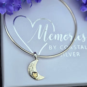 Ashes into Silver Crescent Moon Gold Star Bangle