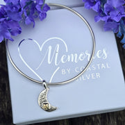 Ashes into Silver Crescent Moon Gold Star Bangle