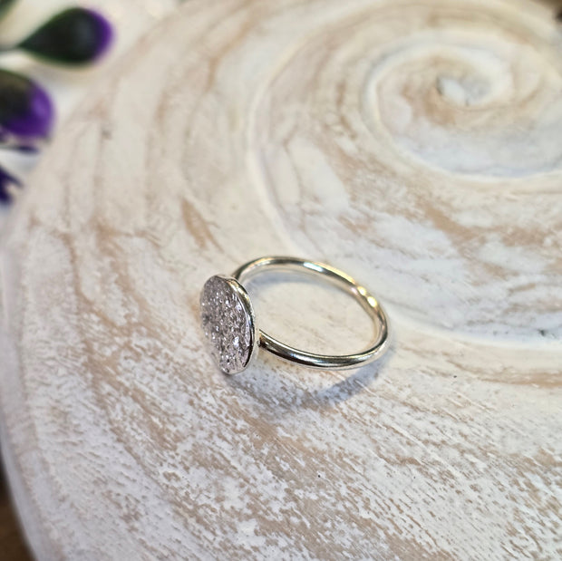 Ashes into Silver Disc Memory Ring
