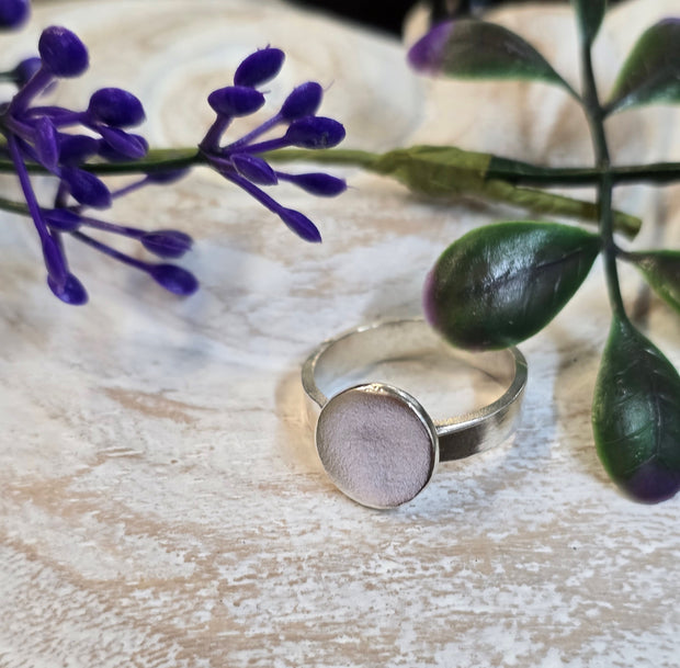 Ashes into Silver Disc Ring Flat Band Style