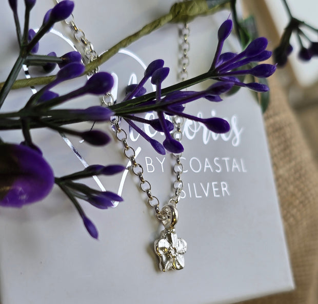 Ashes into Silver Forget me not Belcher Necklace