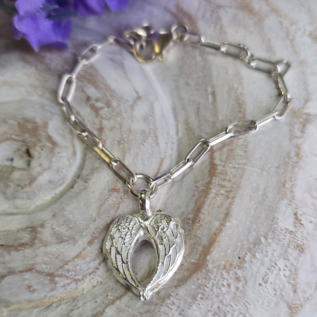 Ashes into Silver With The Angels Long Link Bracelet
