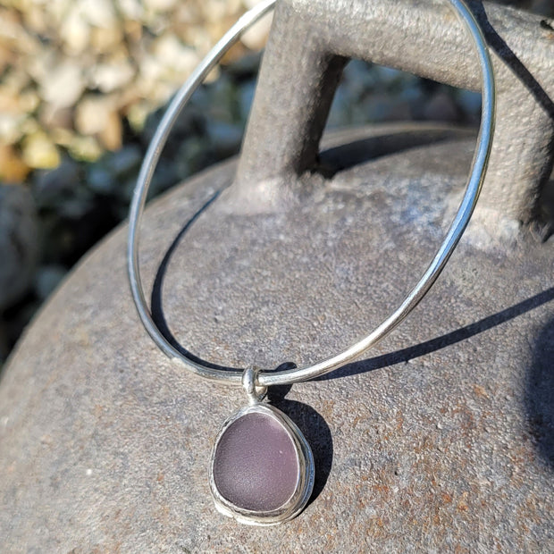 Paradise Purple Sea Glass Bangle (39)