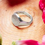 Ashes into Silver 'Treasured Memories' Round Signet Ring