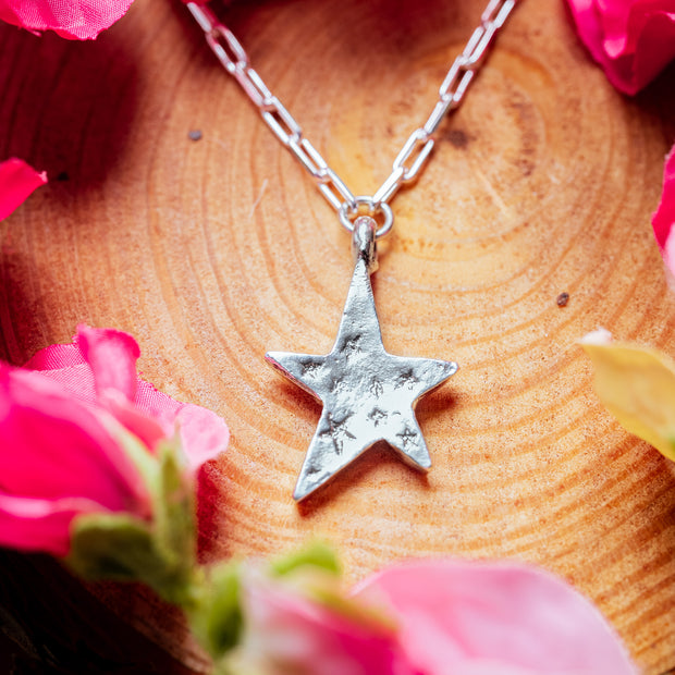 Ashes into Silver 'Star of Stars' Long Link Necklace