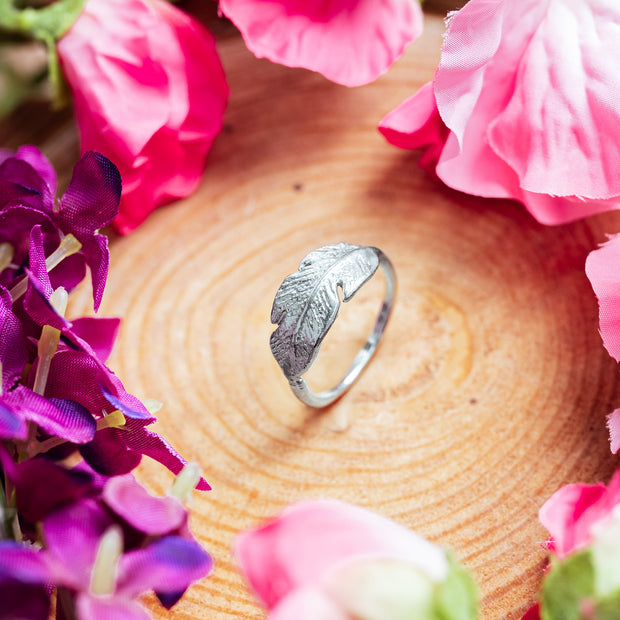 Ashes Into Silver 'Feather'  Ring