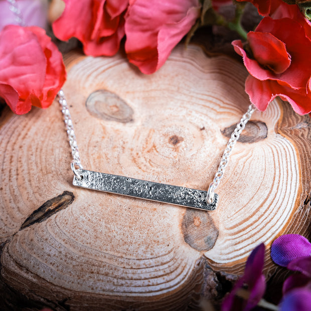 Ashes into Silver Bar Necklace