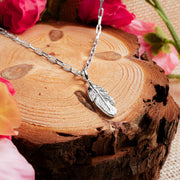 Ashes Into Silver 'Feather' Long Link Necklace