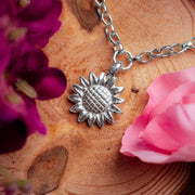 Ashes into Silver 'Sunflower' Belcher Necklace