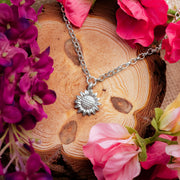 Ashes into Silver 'Sunflower' Belcher Necklace