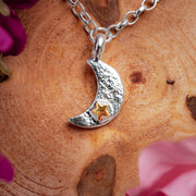 Ashes Into Silver 'Luna Moon Gold Star' Belcher Necklace