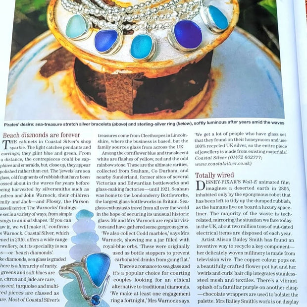 Aqua Bay Sea Glass Bangle   319