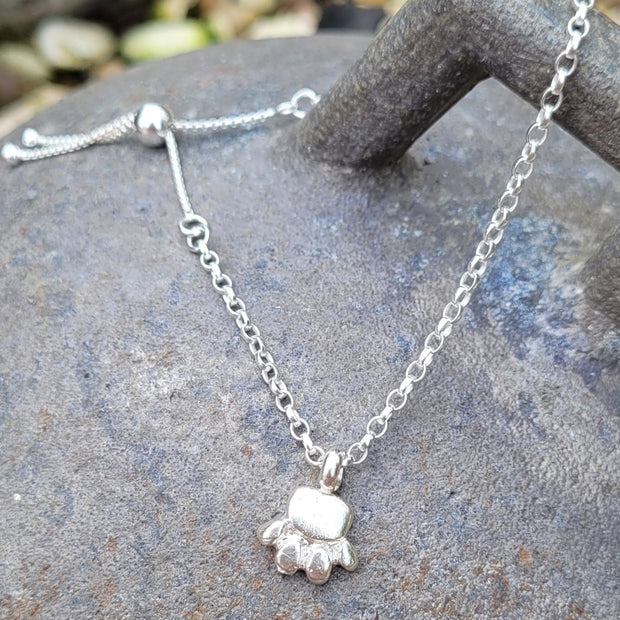 Paw Print Slider Anklet