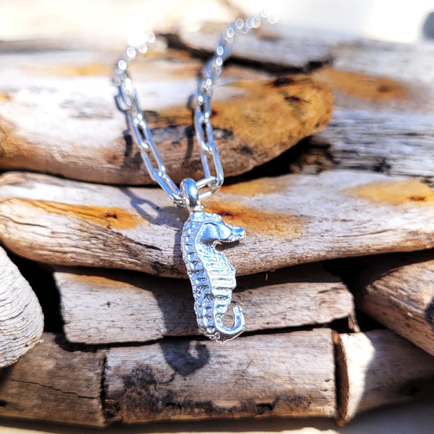 Baby Seahorse Long Link Necklace