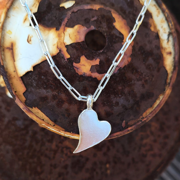 Wonky Heart Long Link Necklace