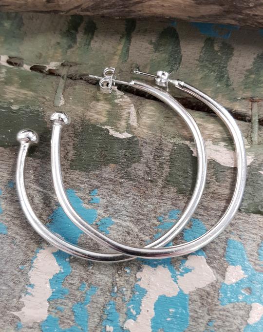 Handcrafted Sterling Silver Hoop Earrings