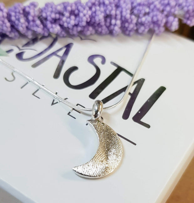 Crescent Moon Fingerprint Necklace