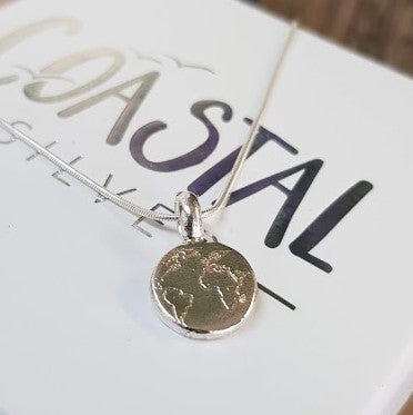 Engraved Chunky Disc Necklace