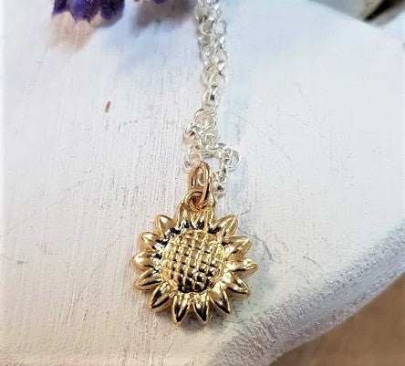 9ct Gold Large Sunflower Necklace