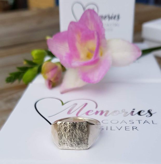 Treasured Memories Ashes into Silver Square Signet Ring
