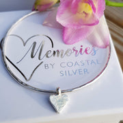 My Heart Ashes into Silver Memory Bangle