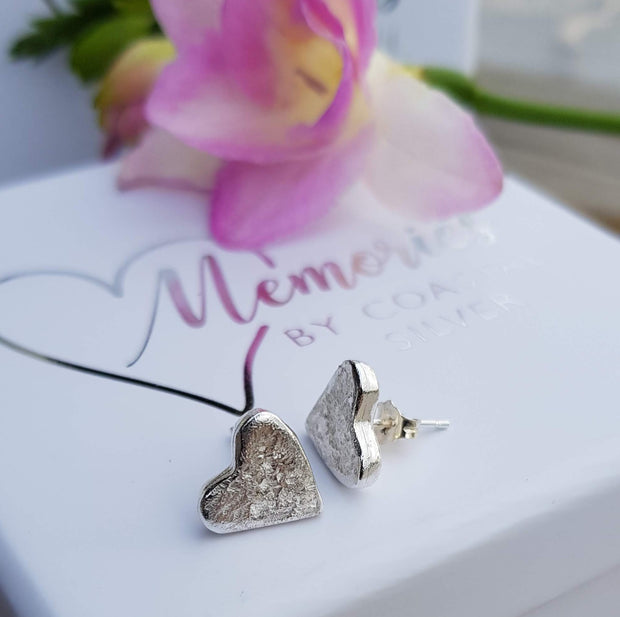 My Heart Ashes into Silver Memory Stud Earrings