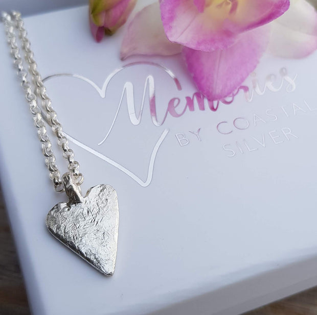 Vintage Heart Ashes into Silver Necklace
