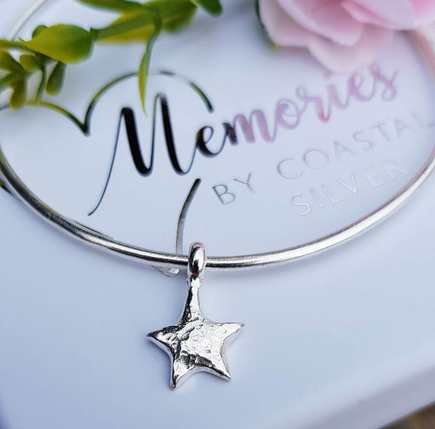 My Star Ashes into Silver Memory Bangle