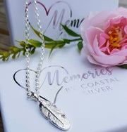 Ashes Into Silver Feather Necklace