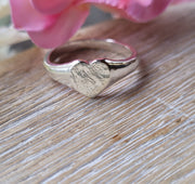 Treasured Memories Ashes Into Silver Heart Signet Ring