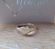 Ashes into Silver 'Treasured Memories' Heart Signet Ring