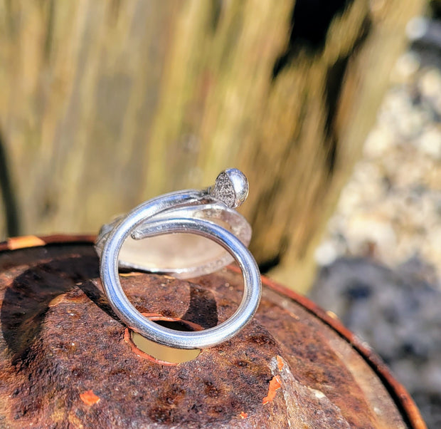 Pink Coral Sea Glass Ring (198)