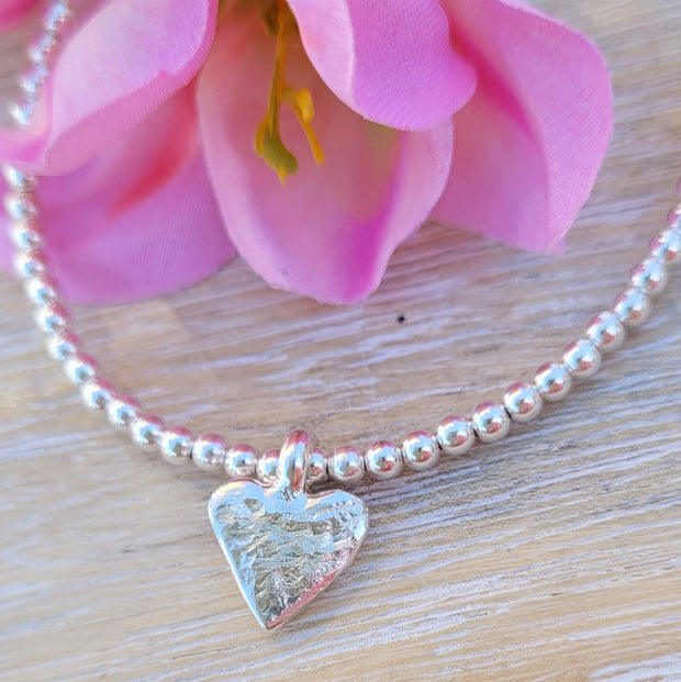 Ashes Into Silver My Heart Beaded Bracelet