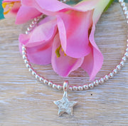 My Star Ashes into Silver Beaded Bracelet