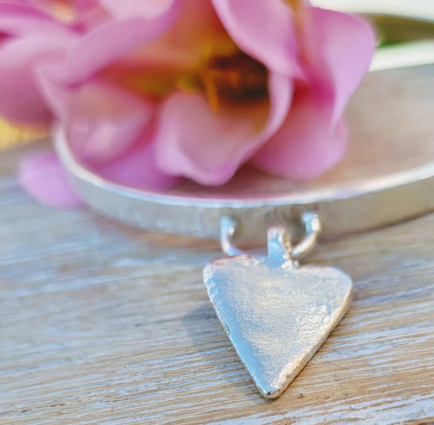 Vintage Heart Ashes into Silver Charm Bangle
