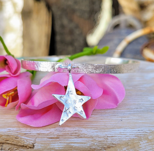 Star of Stars Ashes into Silver Charm Memory Bangle