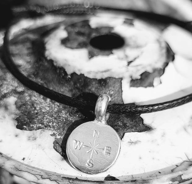 Compass Cord Charm Bracelet, Choker Necklace or Anklet