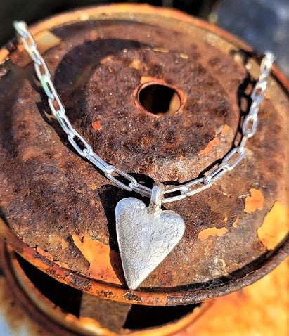 Vintage Heart Long Link Necklace