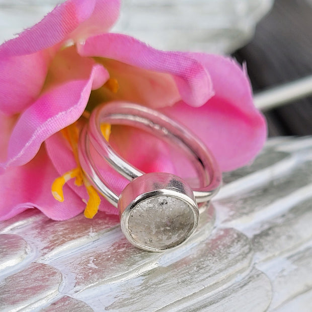 Together Ashes Embraced in Glass Double Band Ring