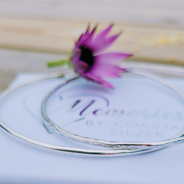 My Heart Ashes into Silver Memory Bangle
