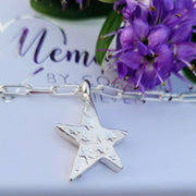 Star of Stars Ashes into Silver Long Link Bracelet